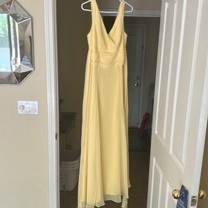 Davids bridal surplice tank long chiffon dress. Worn once and dry cleaned after